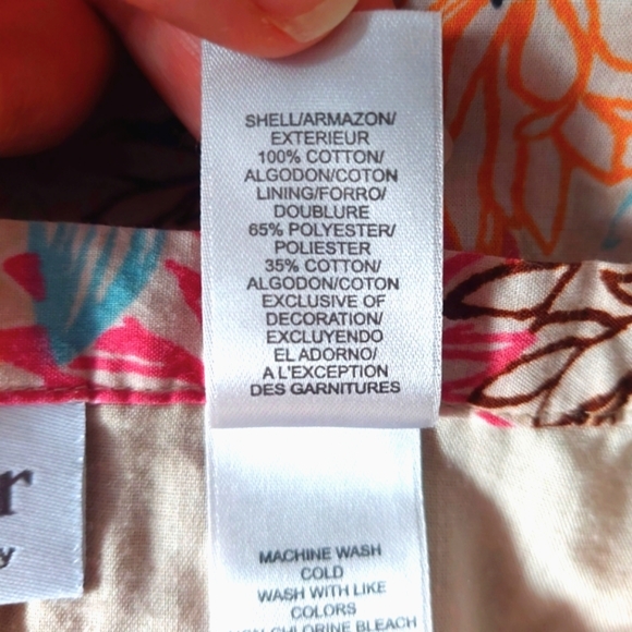 100% Cotton Floral Midi Skirt from Villager by Liz Claiborne Sz 6 - Picture 7 of 8